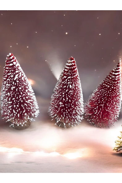 Yenigeldi 3 Adet Karlı Pırıltılı Yılbaşı Ağacı ,Yılbaşı Süsü t12