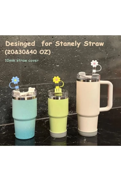 Yenigeldi 2 Adet 10 Mm Stanley Kupası Için Pipet Kapak Kapağı Toz Böcek Sineklere Karşı Tapa Tıpa - 2