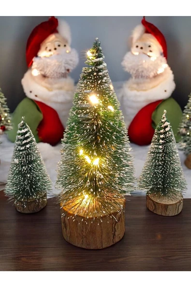 Yenigeldi 3 Adet 10 Cm Yeşil Yılbaşı Çam Ağacı Yılbaşı Süsü T17