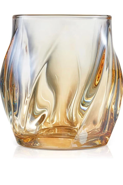 Yenigeldi 1 Adet 250 ml Kehribar Rengi İskandinav Tarzı Bardak Viski Kokteyl Bardağı y17