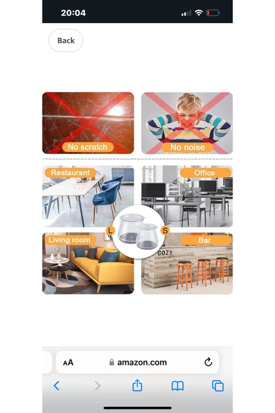 Yenigeldi 24 Adet ( 2cm - 2,5 Cm ) Keçe Silikon Yarı Saydam Çok Güçlü Elastik Sandalye Pabucu, Zemin Koruyucu - 3