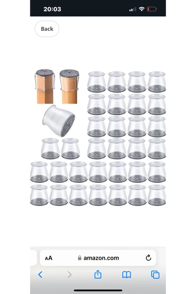 Yenigeldi 24 Adet ( 2cm - 2,5 Cm ) Keçe Silikon Yarı Saydam Çok Güçlü Elastik Sandalye Pabucu, Zemin Koruyucu - 2