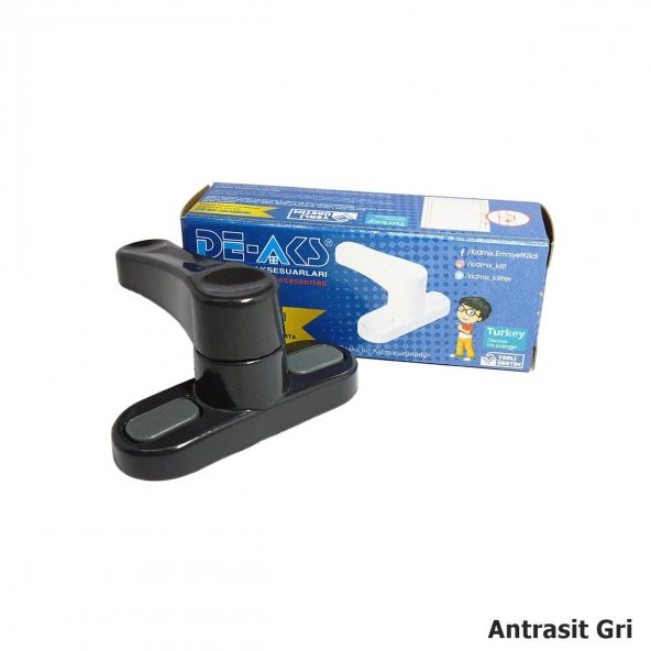 10 Adet Pvc Pencere Çocuk Emniyet Kilidi Çekmeli Antrasit - 3