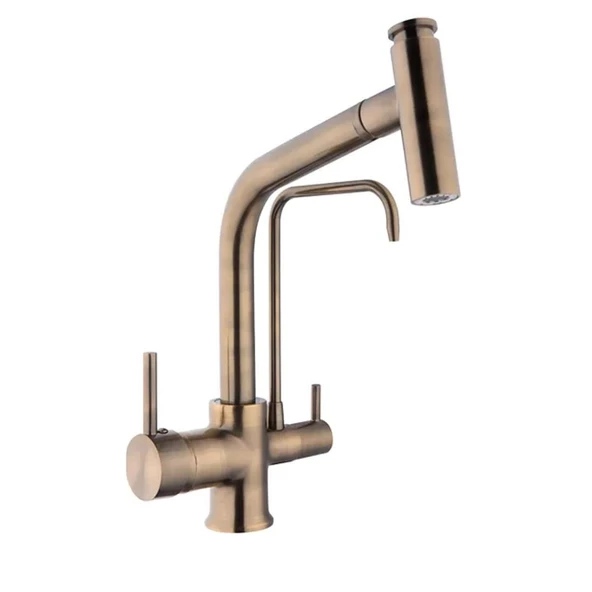 Venita Antik Spiralli Çift Fonksiyonlu Arıtmalı Mutfak Bataryası - Resim 2