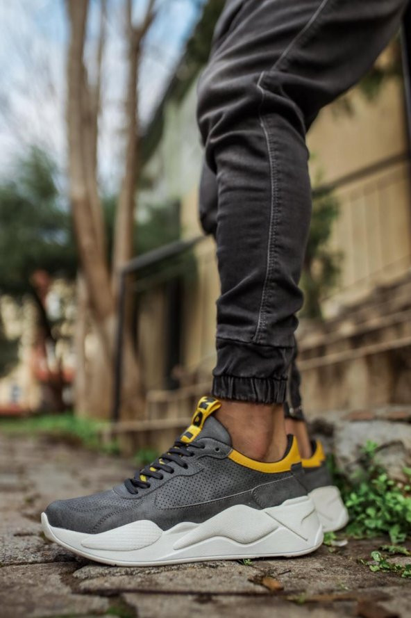 Diadof  Sneakers Ayakkabı 606 Gri Sarı - 3