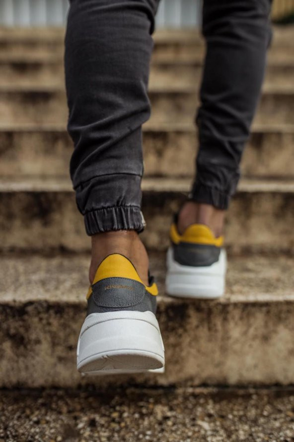 Diadof  Sneakers Ayakkabı 606 Gri Sarı - 5