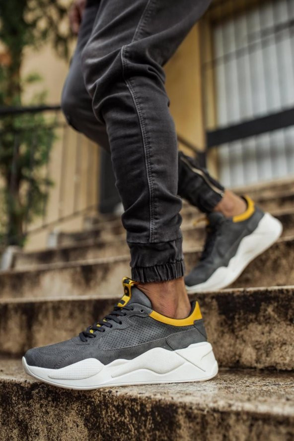 Diadof  Sneakers Ayakkabı 606 Gri Sarı - 6