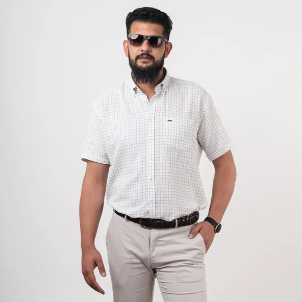 DORSS CEPLİ RAHAT KESİM KISA KOL ERKEK GÖMLEK - Resim 2