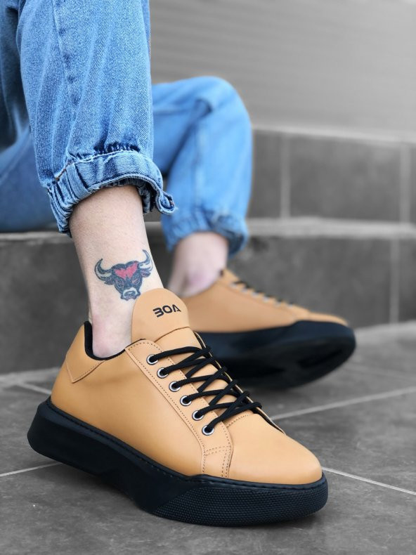 Diadof BA0161 Bağcıklı Erkek Yüksek Taban Taba Spor Ayakkabı - 3