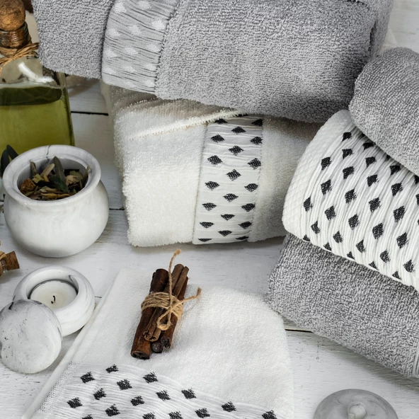 Schafer Home Veluro Banyo Seti 6 Parça-Gri - 3