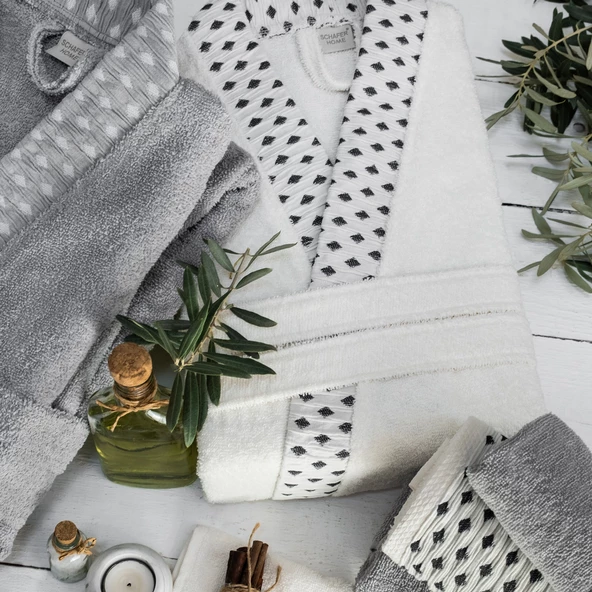 Schafer Home Veluro Banyo Seti 6 Parça-Gri - 4