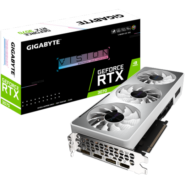 GIGABYTE GV-N3070VISION OC-8GD RTX3070 VISION 8GB GDDR6 256BIT 3xFAN 2xDP 2xHDMI