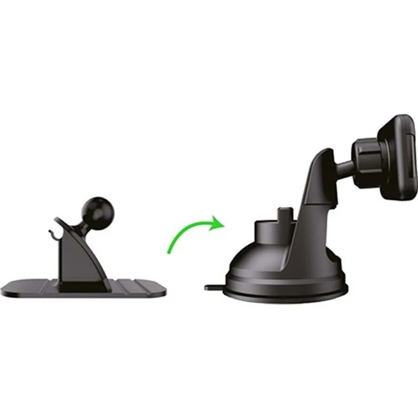 Concord CH123 Vantuzlu  Oynar Başlıklı Mıknatıslı Telefon Araç Tutucu - 3