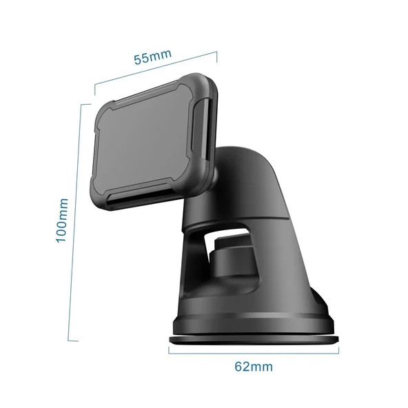 Concord CH123 Vantuzlu  Oynar Başlıklı Mıknatıslı Telefon Araç Tutucu - 4
