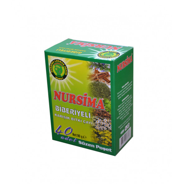 Nursima Biberiyeli Karışık Bitki Çayı 40 Adet Süzen Poşet Çay