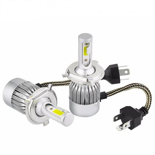 C6 Yeni Nesil Fan Soğutmalı Şimşek Etkili H4 LED Ampul Takımı