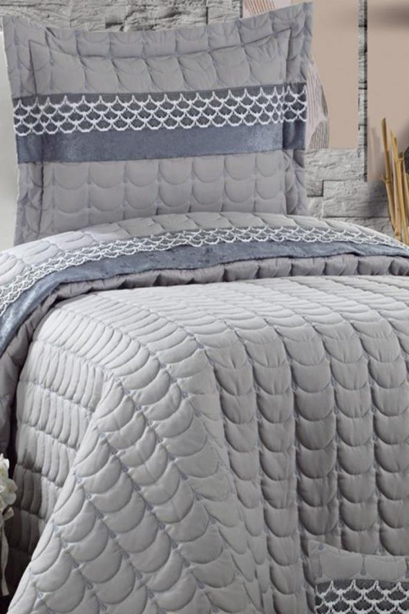 Colors Micro Tek Kişilik Yatak Örtüsü Gri - Resim 3