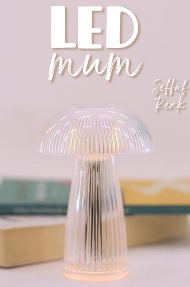 Led Mum Kristal Tip Mum Dekor Işığı Şeffaf Pil Dahil Dumansız Alev Ledli Yapay Dekoratif PT429 - 2