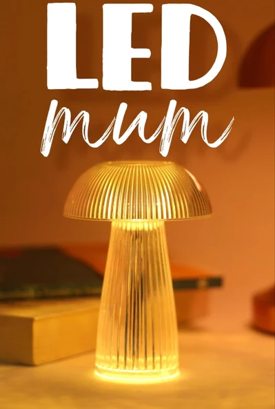 Led Mum Kristal Tip Mum Dekor Işığı Şeffaf Pil Dahil Dumansız Alev Ledli Yapay Dekoratif PT429