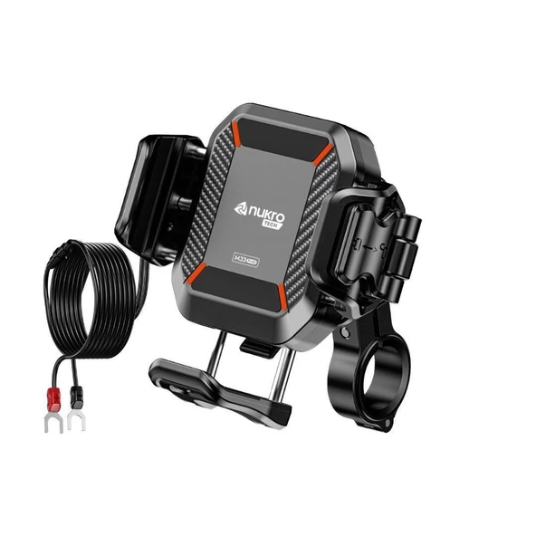 NUKROTECH M33 PLUS TİTREŞİM MODÜLLÜ TELEFON TUTUCU ( KABLOSUZ ve TYPE-C ŞARJLI ) - Resim 3