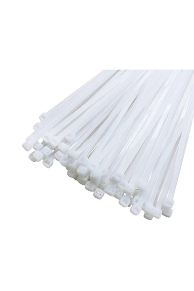 CAGLAYANTIC Kablo Bağı- Plastik Kelepçe - 3.6 X 300 Mm - Cırt Kelepçe Beyaz 100 Adet Paket