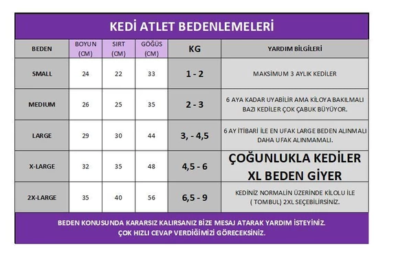 Baykoosh  Atlet by Kemique Kedi Kıyafeti Kedi Elbise - 6