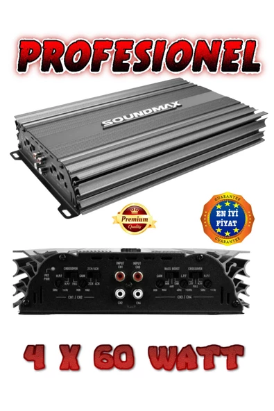 Kgn Sx-2700.4 3000w 4 Kanal 4x60rms Profesyonel Oto Amfi Uyumlu