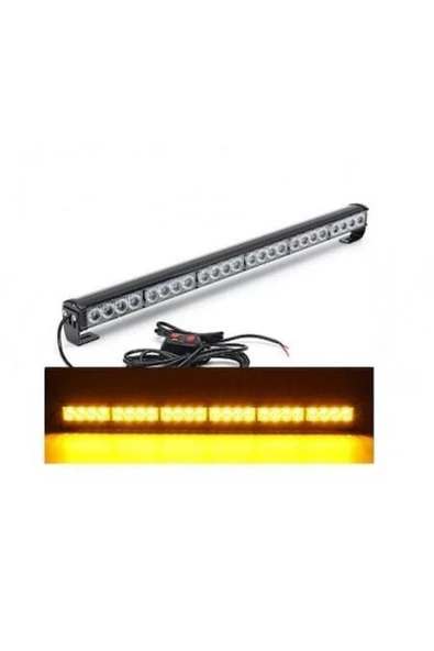 Kgn Tepe Led Bar Çakarlı Off Road 12-24v 68cm Sarı-sarı Metal Gövde