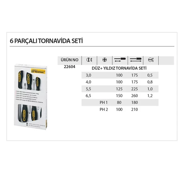 Proxxon 22604 Tornavida Seti Düz + Yıldız Uçlu 6 Parça - 2