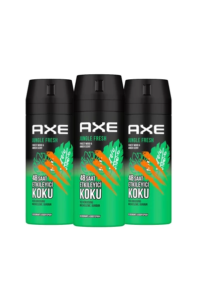 Axe Jungle Fresh Erkek Sprey Deodorant 3 x 150 ML - 2