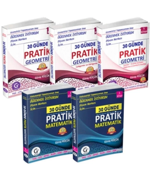 Gür Yayınları Öğreten 30 Günde Pratik Matematik - Geometri Full Set 5 kitap