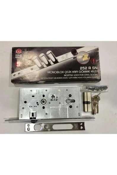 KALE Monoblok Çelik Kapı Kilidi Krom 252r Gövde Snc Barelli 3 Anahtarlı - 2