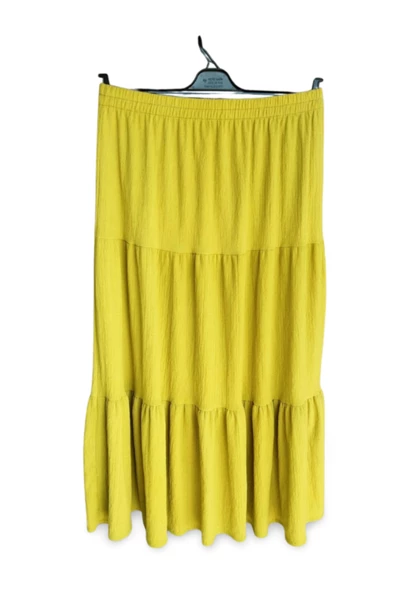 Beli Lastikli Bürümcek Kumaş Etek Anne Eteği Uzun Namaz Eteği Yeşil 44-52 beden - Resim 2