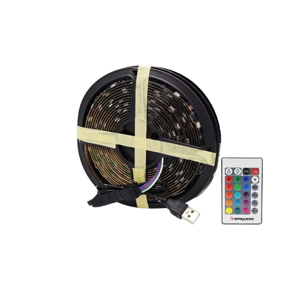 Sprange SP-LD5 Silikonlu Kumandalı 5 Metre Usb RGB Şerit Led