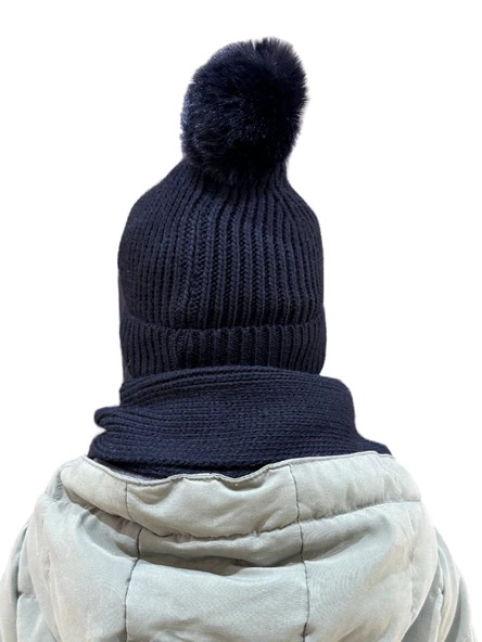 Benittokids Çocuk Yazı Detaylı Bere Atkı Takımı 7018 - Resim 7