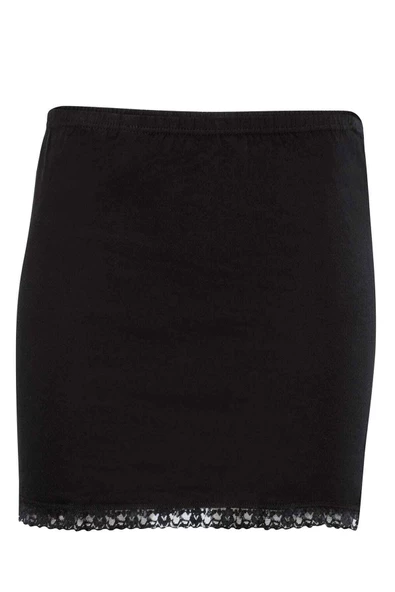 Kadın Dantel Detaylı Mini Jüpon Etek Astarı Siyah - 3001A - 2