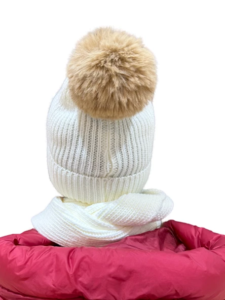 Benittokids Çocuk Yazı Detaylı Bere Atkı Takımı 7018 - Resim 9