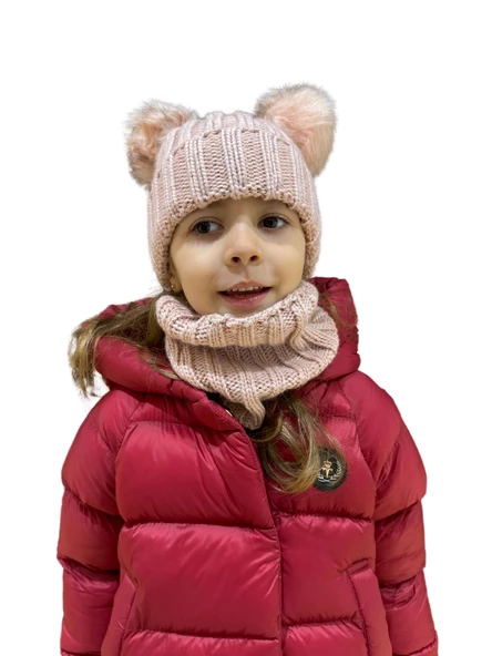 Benittokids Kız Çocuk Ponponlu Bere Boyunluk Takımı 7013 - 5