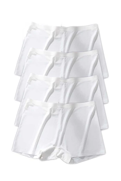 4 Adet Kadın Dikişsiz Görünmez İz Yapmaz Mini Şort Boxer Beyaz - Resim 2