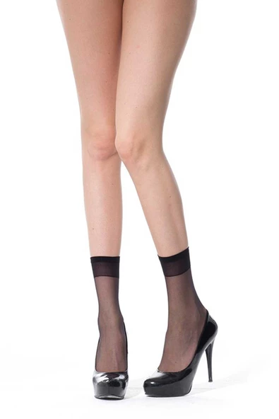 12 Adet Fit Soket Çorap 15 denye 500 Siyah - Resim 2