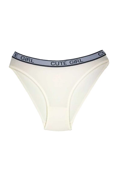 10 Adet Beli Yazılı Pamuklu Kalın Lastik Kadın Slip Külot - Resim 2