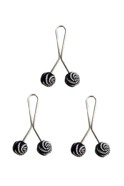 3 Adet Tesettür Eşarp ve Şal Klipsi Siyah Desenli ürün görseli