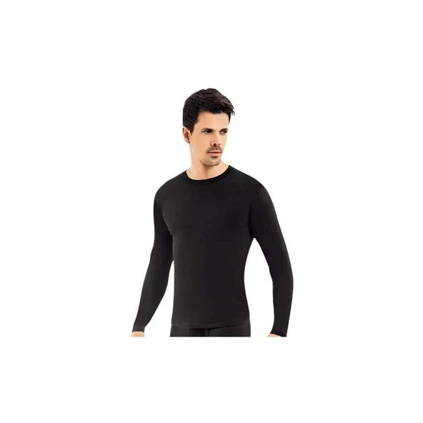 Kota Erkek Kışlık Termal Sıcak Tutan Tayt ve Fanila Takım 2'li Set Siyah - Resim 3