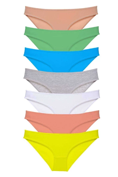 7 adet Süper Eko Set Likralı Kadın Slip Külot Çok Renkli ürün görseli