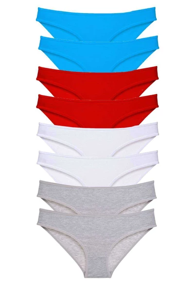 8 adet Süper Eko Set Likralı Kadın Slip Külot 530 ürün görseli