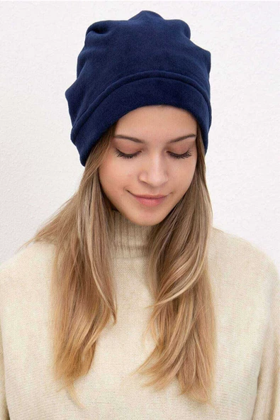 Polar Unisex İpli Bere ve Boyunluk Lacivert - 5