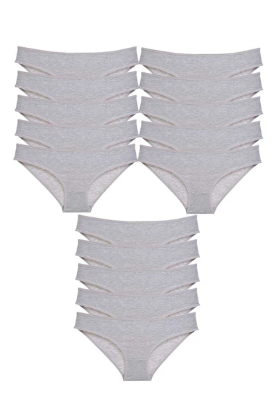 15 adet Süper Eko Set Likralı Kadın Slip Külot Gri ürün görseli