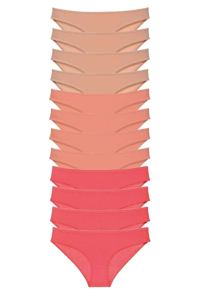 12 adet Süper Eko Set Likralı Kadın Slip Külot Ten Pudra Fuşya ürün görseli