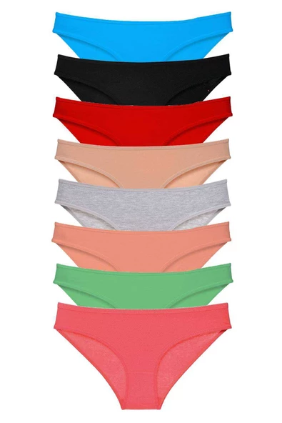 8 adet Süper Eko Set Likralı Kadın Slip Külot Set 4 ürün görseli