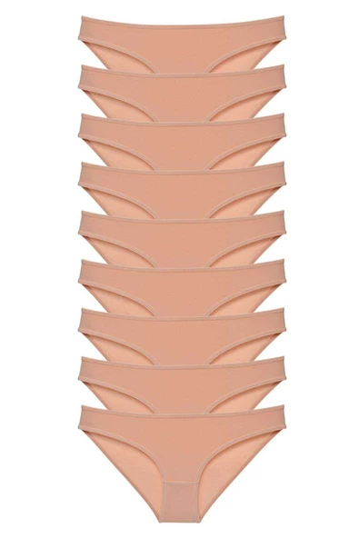 9 adet Süper Eko Set Likralı Kadın Slip Külot Ten ürün görseli